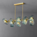 Artistic crystal glass chandelier with gold LED