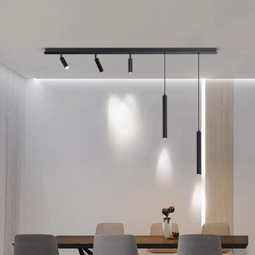 Modern minimalist LED chandeliers for elegant interior decor - vue 5 sur 12