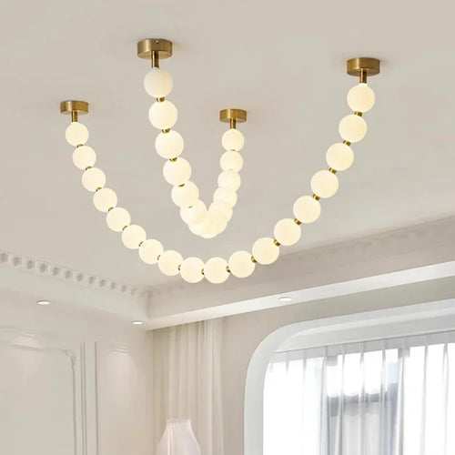 Nordic design LED bead chandelier for home decoration - vue 2 sur 9