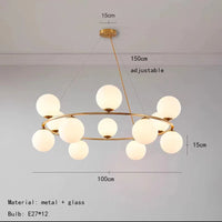Nordic white glass pendant light for decorative interiors