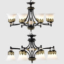 Retro glass LED chandelier for vintage interiors