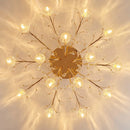 Luxury nordic crystal flower glass LED decorative chandelier