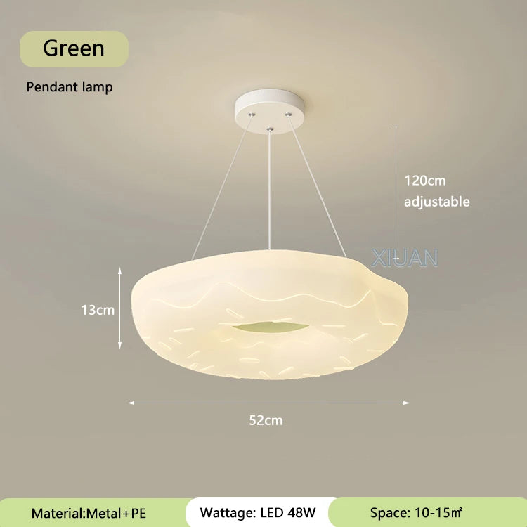 Creative doughnut-shaped ceiling light for children's room decor