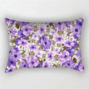 Decorative cushion cover with rainbow and red pink floral pattern