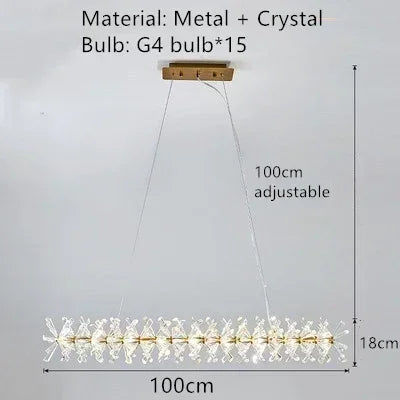 Modern clear crystal pendant light for interior decoration - vue 11 sur 13