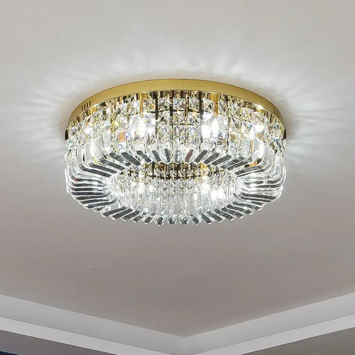Modern crystal chandelier with decorative LED lighting - vue 4 sur 7