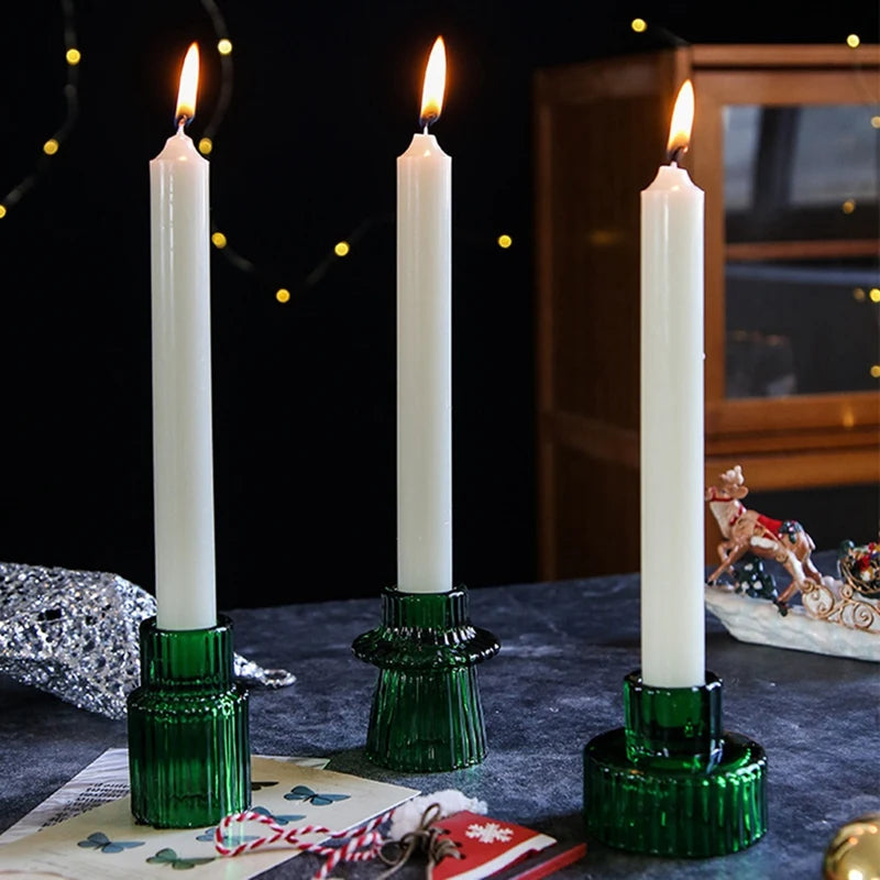 Set of 6 easy-to-use taper candle holders for all occasions - vue 3 sur 6