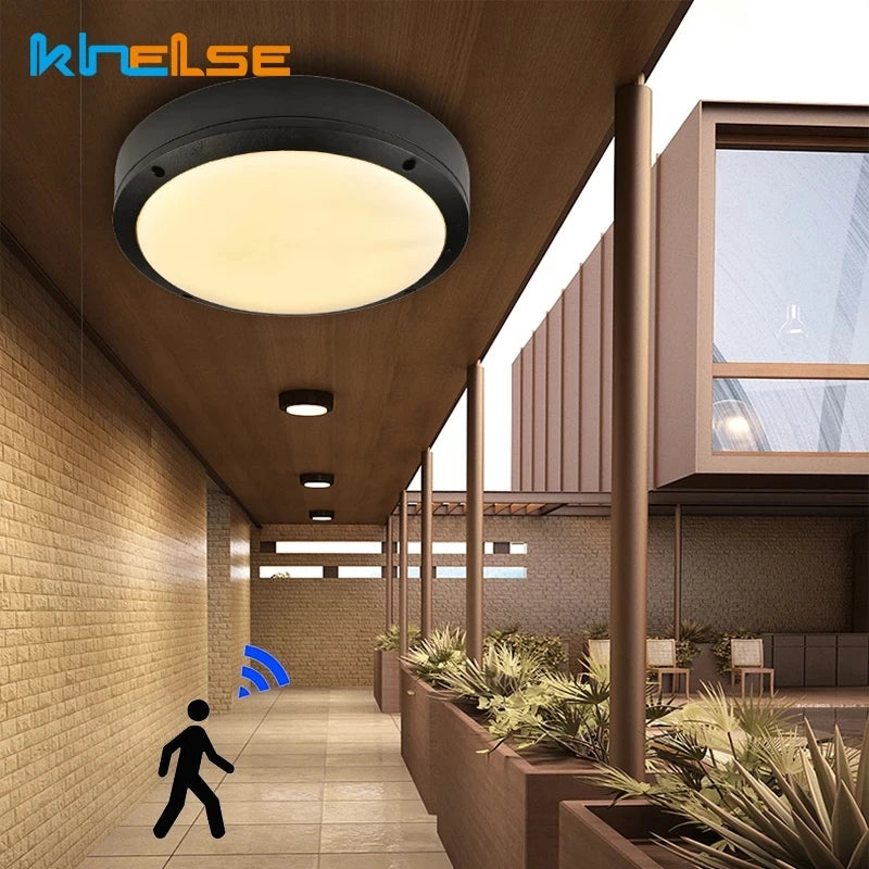 18W Radar Motion Sensor Waterproof Outdoor Ceiling Light Bathroom Kitchen Lights Lamp Flush LED Balcony Porch Lighting Fixtures