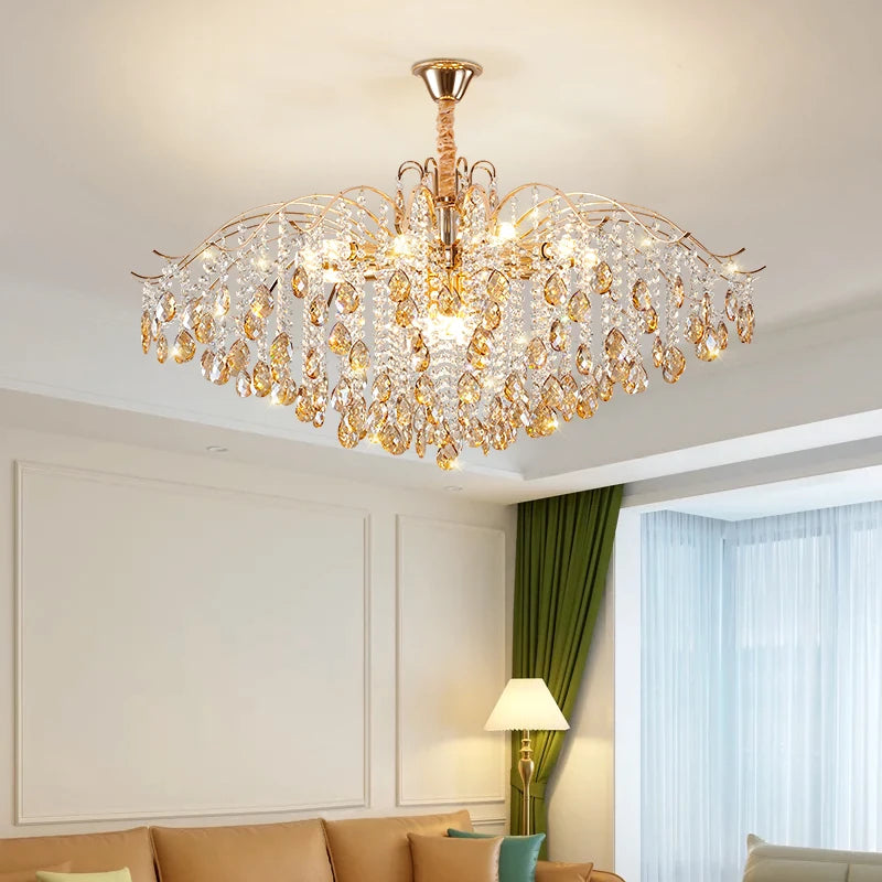 Modern nordic crystal pendant light, warm and elegant