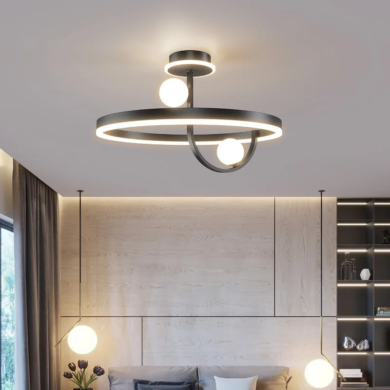 Modern nordic decorative iron LED ceiling light for interiors