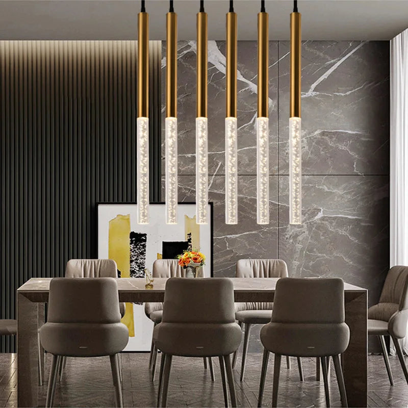Acrylic bubble tube LED pendant light for interior decoration - vue 8 sur 8