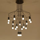 Modern living room chandelier, kitchen, dining room, hallway, staircase, metallic wireflow hanging lamp, loft nordic pendant light