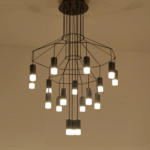 Modern living room chandelier, kitchen, dining room, hallway, staircase, metallic wireflow hanging lamp, loft nordic pendant light - vue 4 sur 6