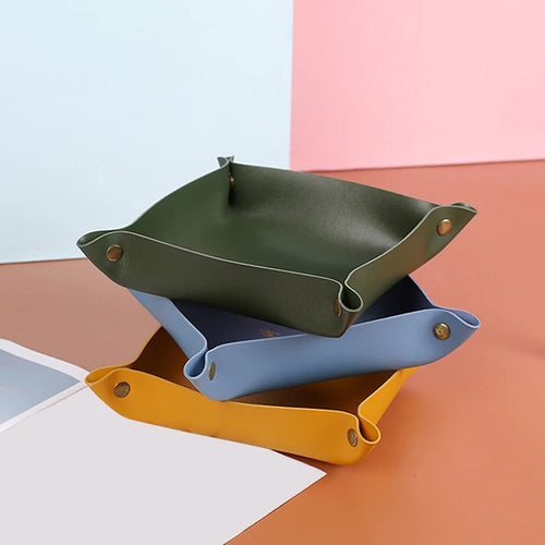 Nordic leather storage tray versatile desk organiser - vue 2 sur 16
