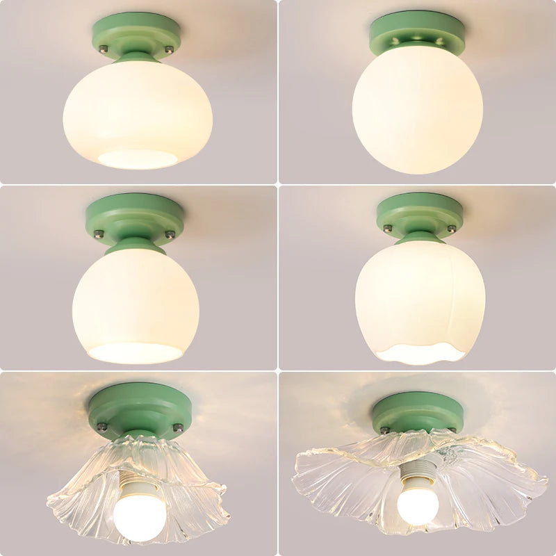Decorative nordic style surface mount glass LED ceiling light