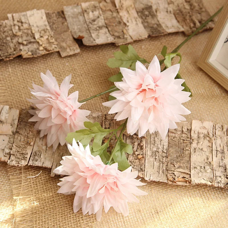 lot de 4 branches de dahlia artificielles en soie décoratives
