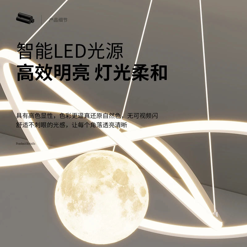 Round design LED pendant ceiling light - vue 5 sur 19