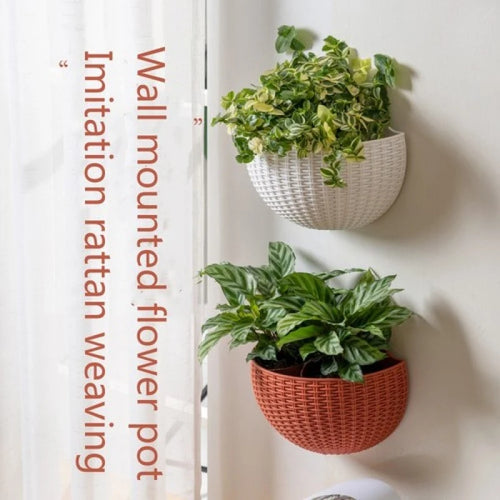 European Wall Mounted Hydroponic Plant Pot, Semi-Circular, Hanging Flower Basket, Balcony, Lazy Wall Mounted, No Drilling, Decor - vue 4 sur 16