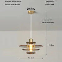 Japanese wabi-sabi wood pendant light for interior decoration