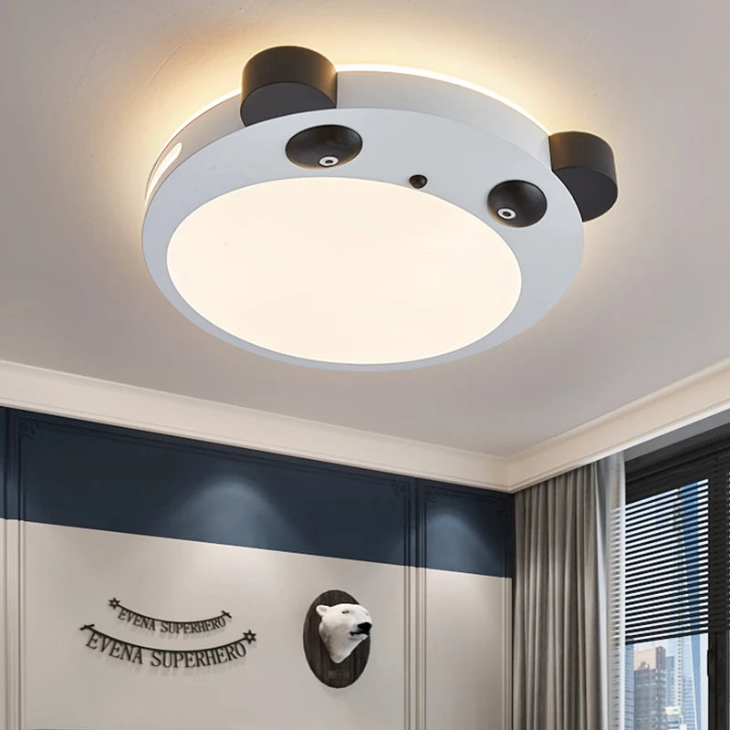 Panda LED ceiling light for children's bedroom decor