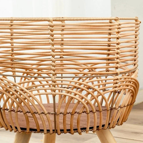 Nordic weaving rattan flower stand, practical and aesthetic - vue 5 sur 9