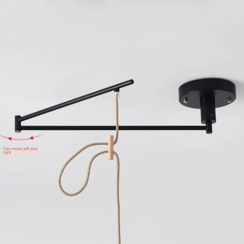 Modern creative LED chandelier with artistic retractable wooden arm - vue 5 sur 16