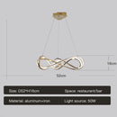 Modern LED chandelier with remote control, elegant curved design