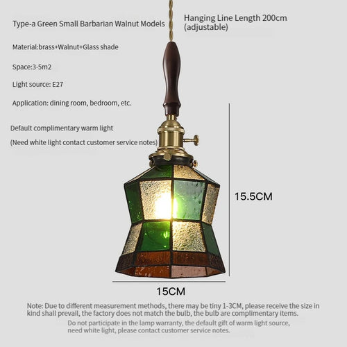 Luxury antique glass and brass pendant chandelier - vue 3 sur 15