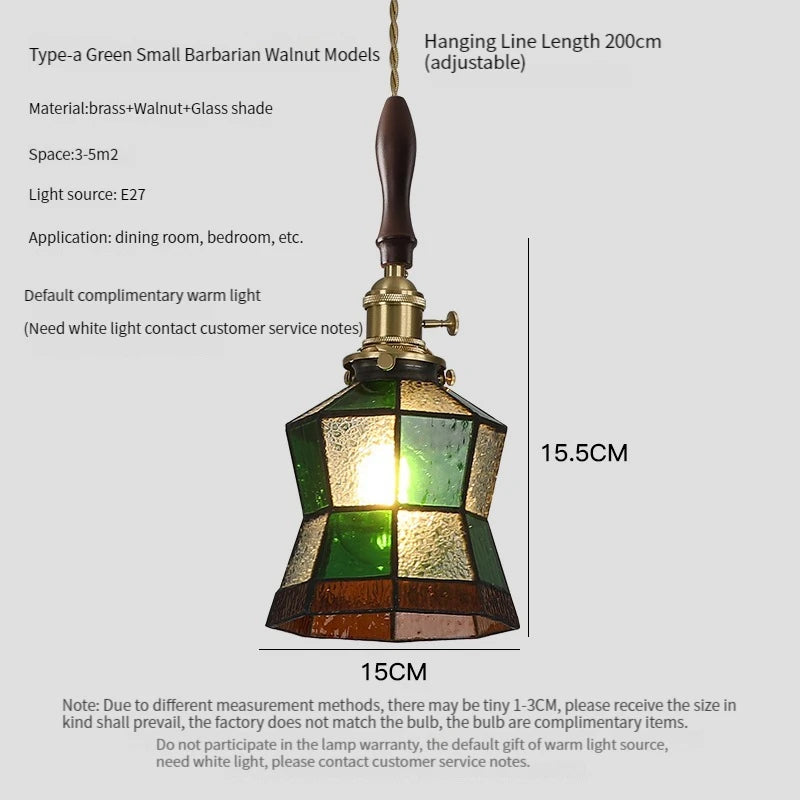 Luxury antique glass and brass pendant chandelier