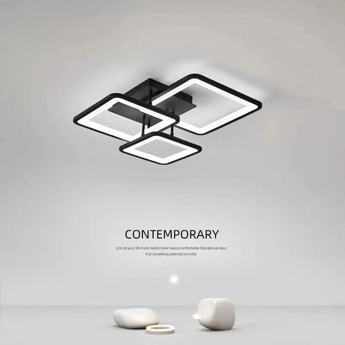 Modern black LED ceiling light - vue 9 sur 11