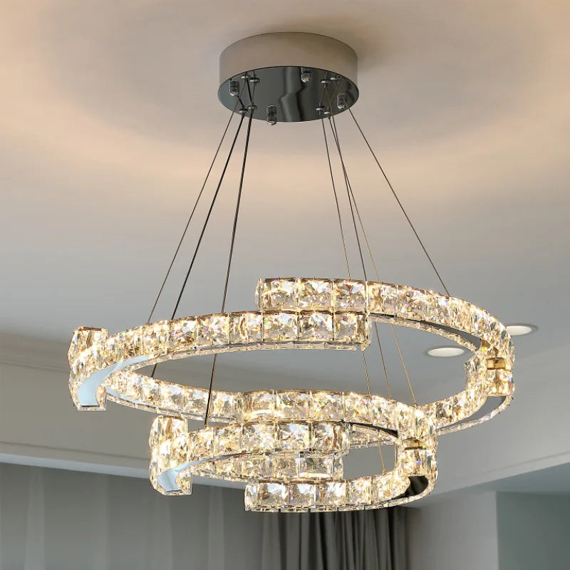 Decorative nordic style crystal LED pendant light