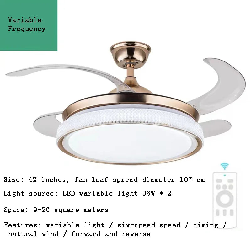plafonnier led intelligent à pales rétractables design moderne - vue 18 sur 19