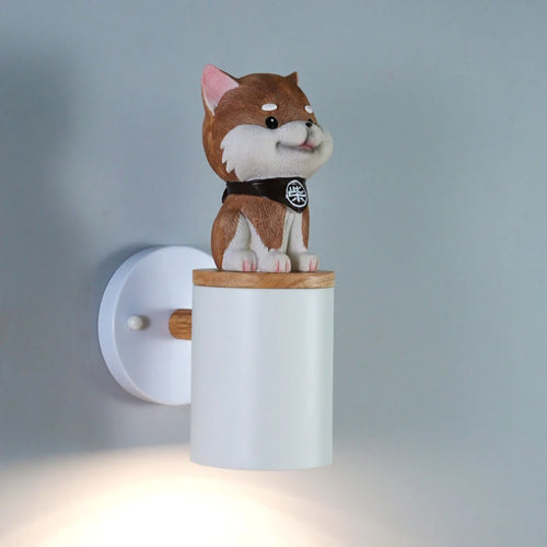 Cute cat wall light with big eyes for children - vue 6 sur 12
