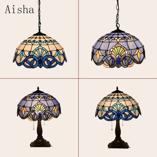 Handmade glass pendant light nordic style peacock home decor - vue 2 sur 14