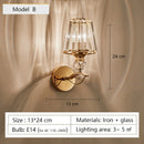 Modern nordic luxury crystal LED wall light