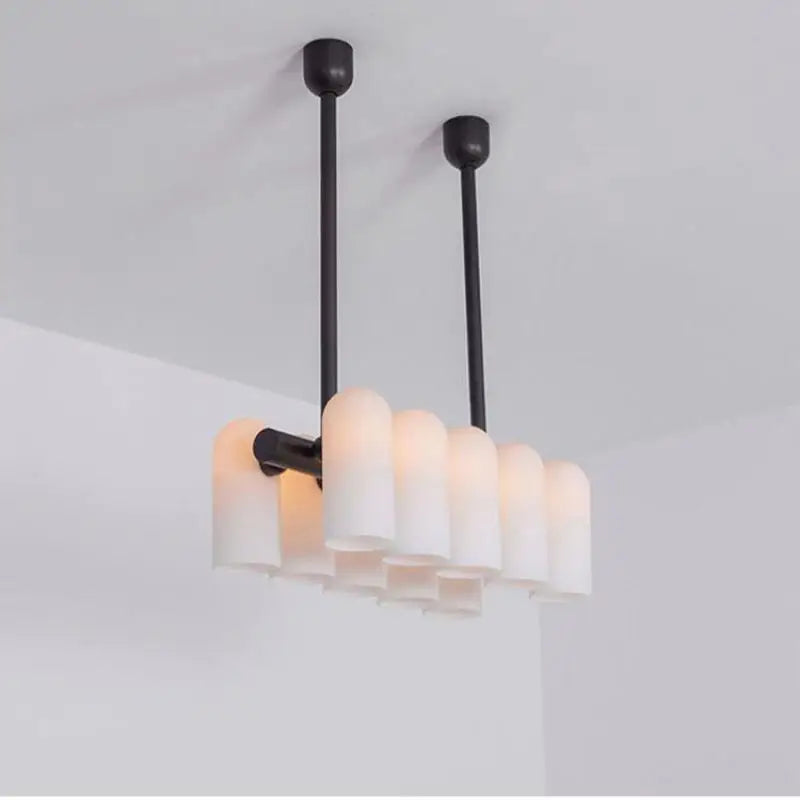 Art Deco style glass LED chandelier modern pendant lighting - vue 11 sur 13