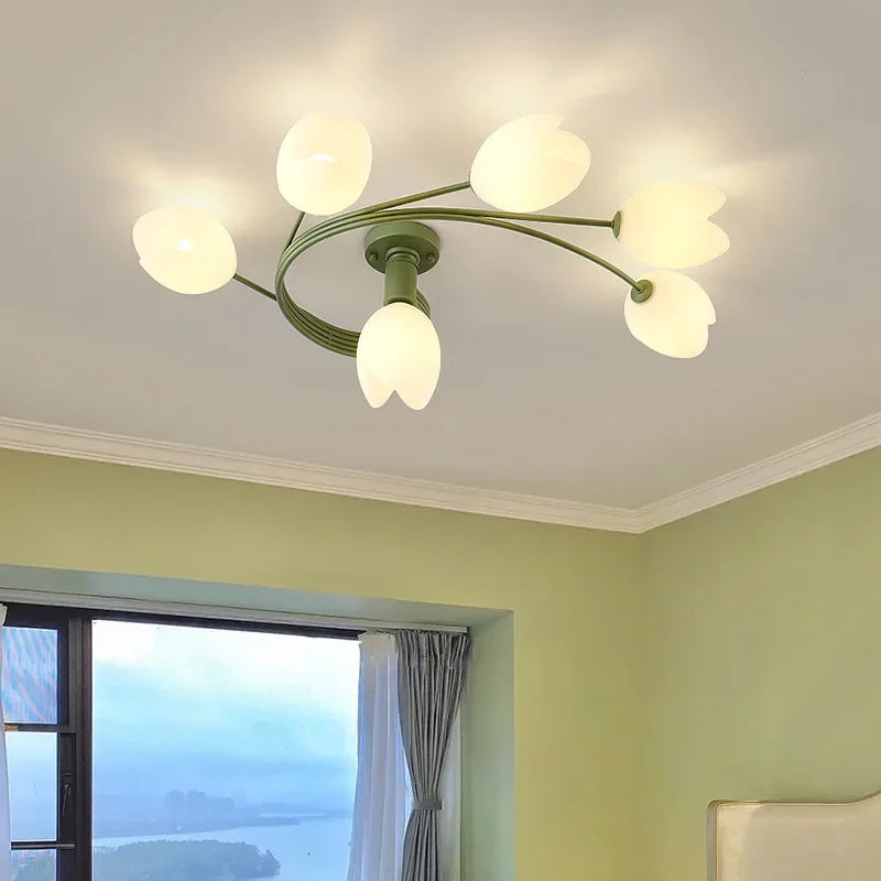 LED orchid chandelier for romantic and cosy lighting - vue 5 sur 14