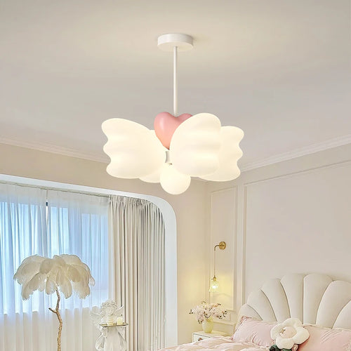 Creative children's chandelier with decorative angel wings LED - vue 3 sur 8