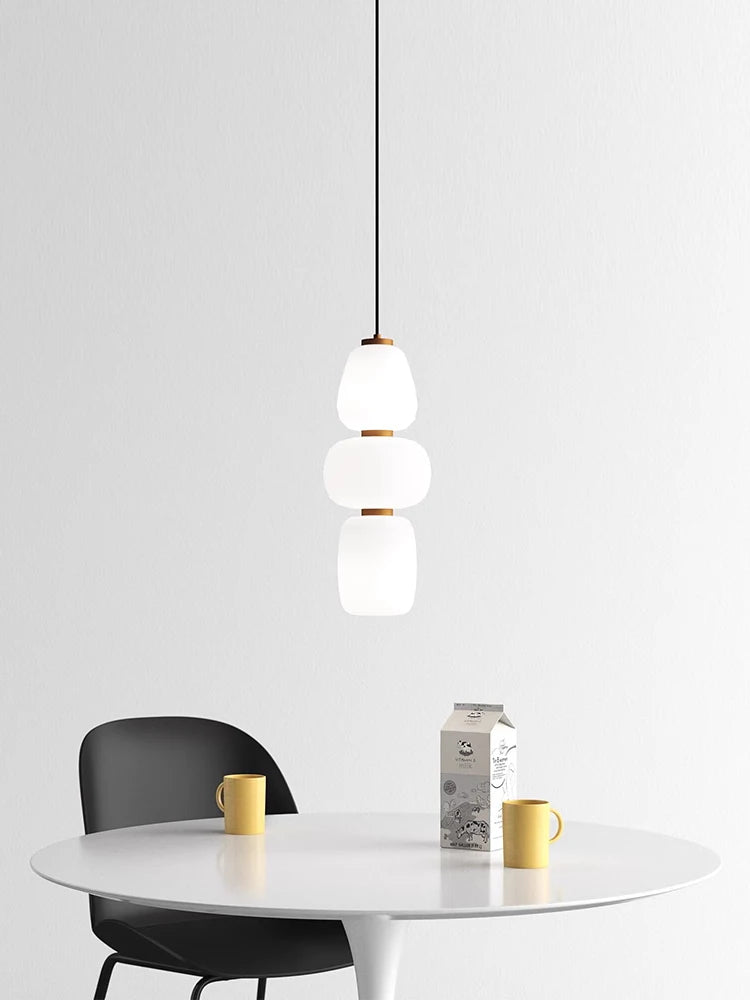 Minimalist artistic glass LED chandelier for creative interiors - vue 3 sur 12
