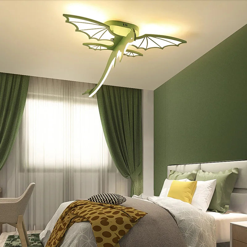 Dinosaur ceiling light for children's room with playful modern design - vue 6 sur 9