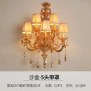 Elegant gold crystal wall light with five heads for stylish interiors
