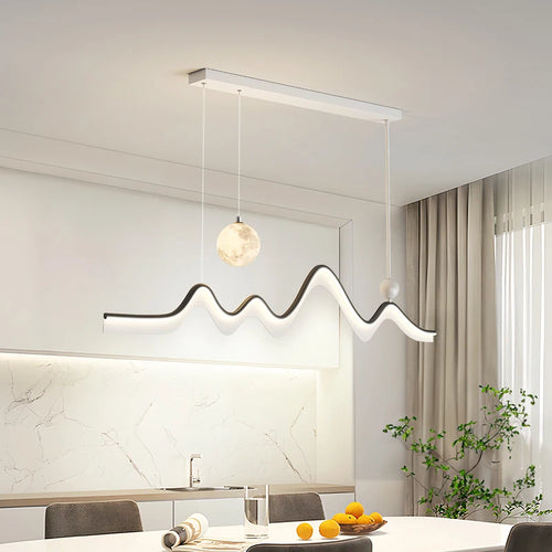 Modern minimalist nordic design moon-shaped chandelier - vue 4 sur 12