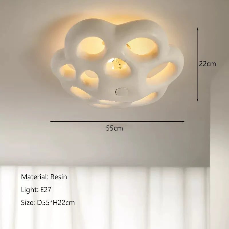 Modern nordic wabi sabi personalised flower LED ceiling light
