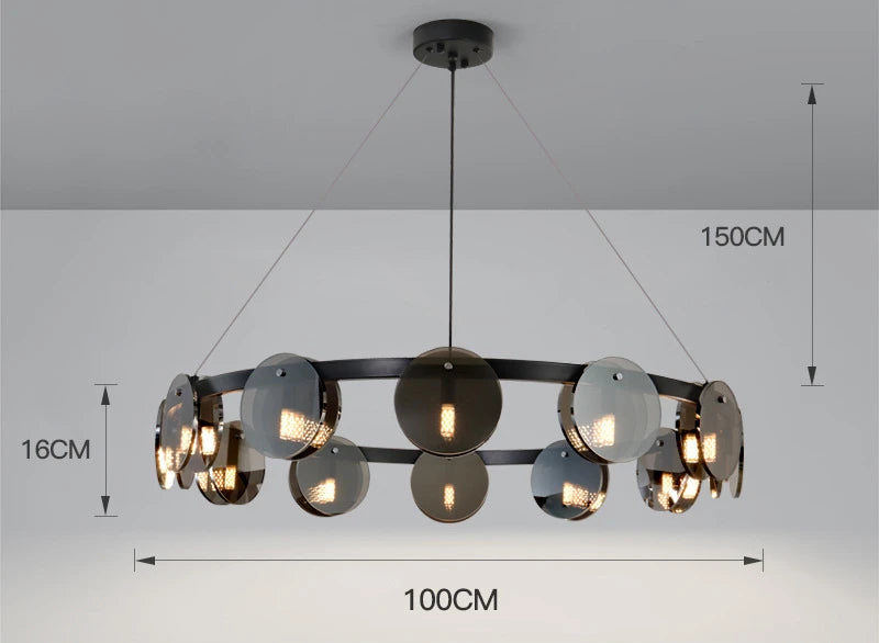 Vintage Nordic glass chandelier for interior decoration
