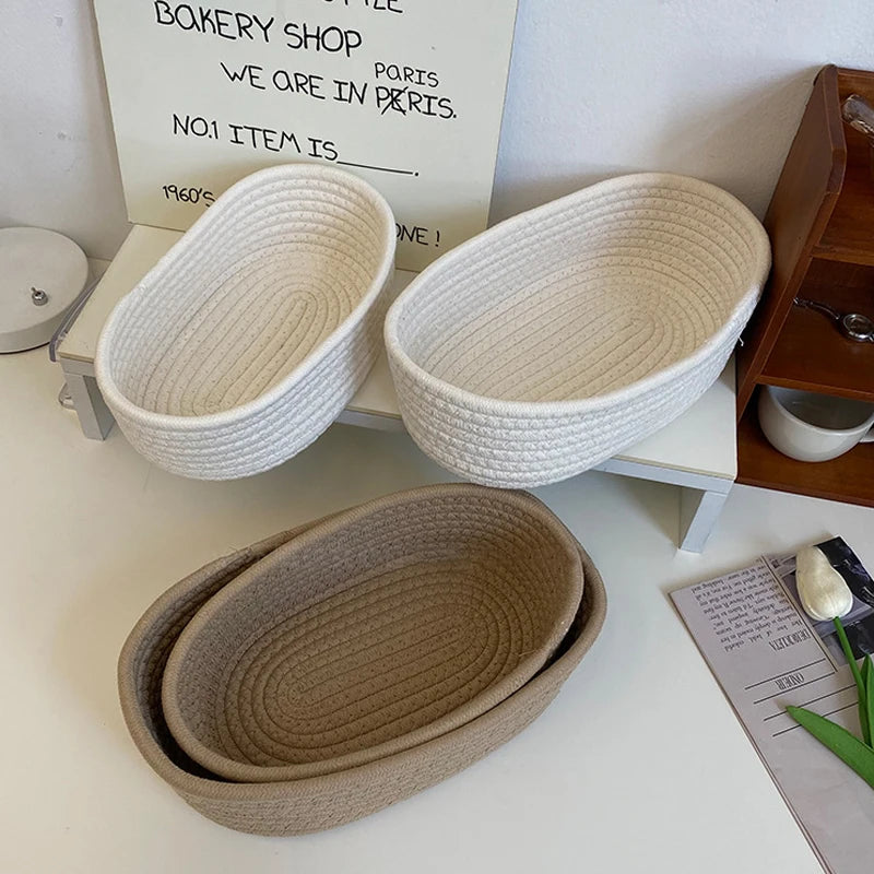 Nordic cotton rope storage baskets for organization