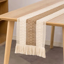Decorative cotton and linen checkered table runner