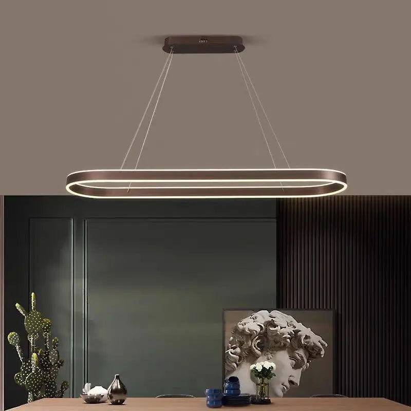 Minimalist Nordic design LED chandelier for long decoration