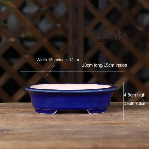 round sand flower pot for retro bonsai and succulents - vue 8 sur 19