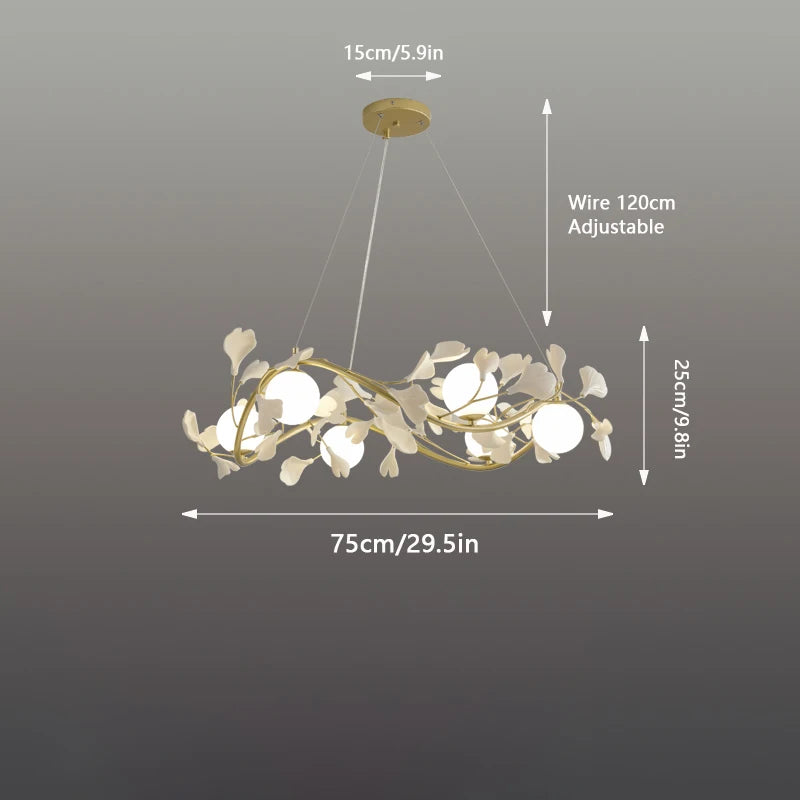 Modern ginkgo pendant chandelier for interiors