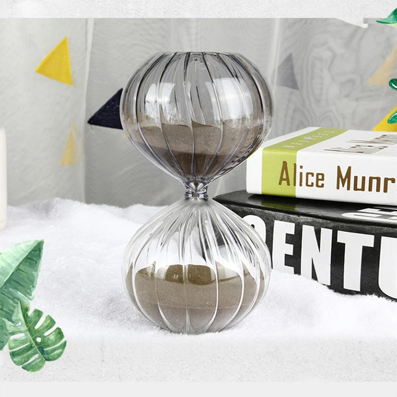 45-minute hemispherical striped hourglass handmade glass decoration